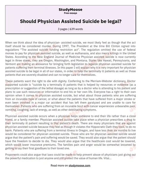 physician assisted suicide argumentative essay